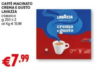 Pam Caffè macinato crema e gusto LAVAZZA offerta
