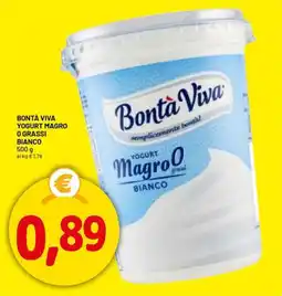 DPiù Bontà viva yogurt magro o grassi bianco offerta
