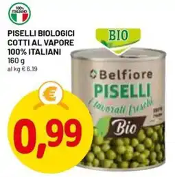 DPiù Piselli biologici cotti al vapore 100% italiani Belfiore offerta