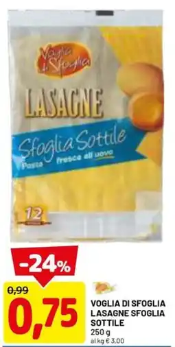 DPiù Voglia di sfoglia lasagne sfoglia sottile offerta