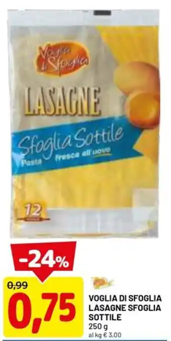 DPiù Voglia di sfoglia lasagne sfoglia sottile offerta