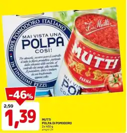 DPiù Mutti polpa di pomodoro offerta