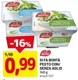 DPiù Si fa bontà pesto con/ senza aglio offerta