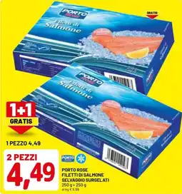 DPiù Porto rose filetti di salmone selvaggio surgelati offerta
