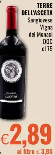 Famila TERRE DELL'ASCETA Sangiovese Vigna dei Monaci ' DOC offerta