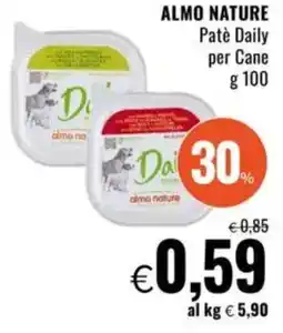 Famila ALMO NATURE Patè Daily per Cane offerta