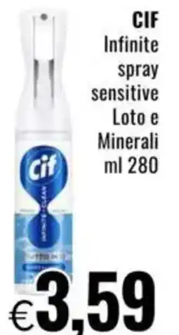 Famila CIF Infinite spray sensitive Loto e Minerali offerta