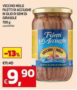 C+C maxigross Vecchio molo filetti di acciughe in olio di semi di girasole offerta