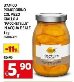 C+C maxigross D'amico pomodorino col pizzo giallo a "pacchetelle" in acqua e sale offerta