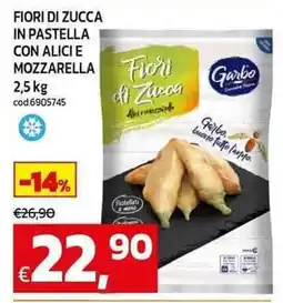C+C maxigross Fiori di zucca in pastella con alici e mozzarella offerta