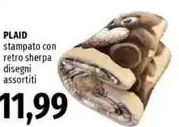 Famila PLAID stampato con retro sherpa offerta