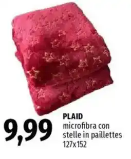 Famila PLAID microfibra con stelle in paillettes offerta
