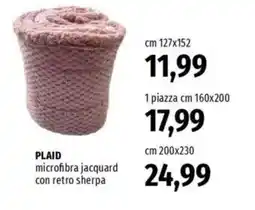Famila PLAID microfibra jacquard con retro sherpa offerta