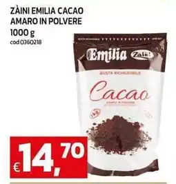 C+C maxigross Zaini emilia cacao amaro in polvere offerta