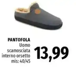 Famila PANTOFOLA Uomo scamosciata interno orsetto offerta