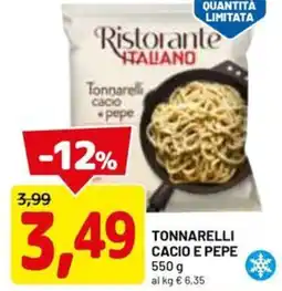 DPiù Tonnarelli cacio e pepe offerta