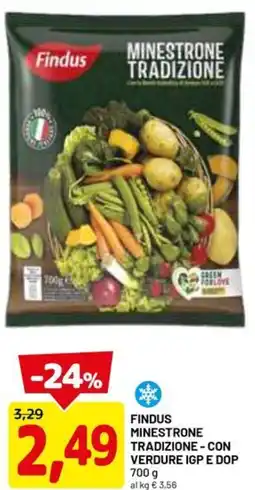 DPiù Findus minestrone tradizione - con verdure igp e dop offerta