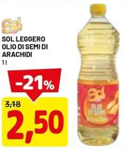 DPiù Sol leggero olio di semi di arachidi offerta