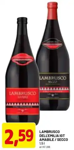 DPiù Lambrusco dell'emilia igt amabile/secco offerta