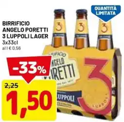DPiù Birrificio angelo poretti 3 luppoli lager offerta