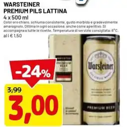 DPiù Warsteiner premium pils lattina offerta