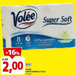 DPiù VOLÉE CARTA IGIENICA 3 VELI offerta