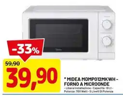 DPiù MIDEA MDMP012MKWH- FORNO A MICROONDE offerta