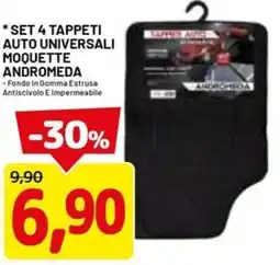 DPiù SET 4 TAPPETI AUTO UNIVERSALI MOQUETTE ANDROMEDA offerta