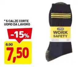 DPiù 5 calze corte uomo da lavoro offerta