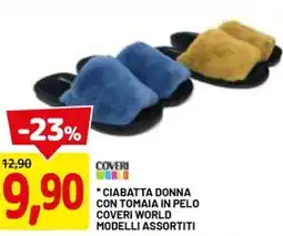 DPiù Ciabatta donna con tomaia in pelo coveri world offerta