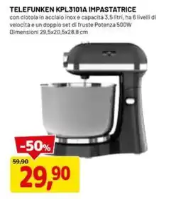 DPiù TELEFUNKEN KPL3101A IMPASTATRICE offerta