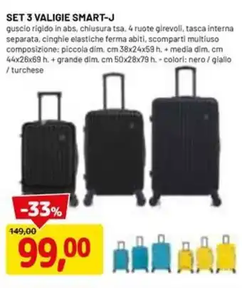 DPiù Set 3 valigie smart-j offerta