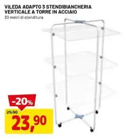 DPiù Vileda adapto 3 stendibiancheria verticale a torre in acciaio offerta