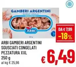 A&O Arbi gamberi argentini sgusciati congelati pezzatura xxl offerta
