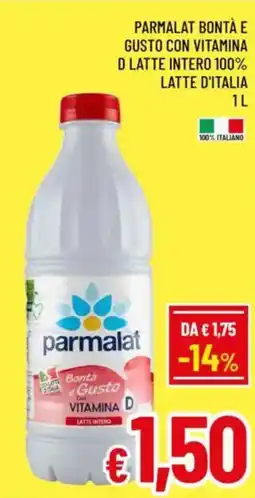 A&O Parmalat bontà e gusto con vitamina d latte intero 100% latte d'italia offerta