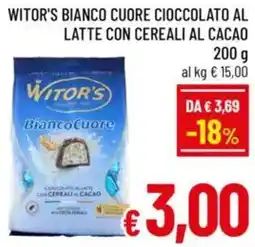 A&O Witor's bianco cuore cioccolato al latte con cereali al cacao offerta