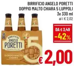 A&O Birrificio angelo poretti doppio malto chiara 5 luppoli offerta
