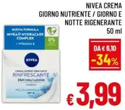 A&O Nivea crema giorno nutriente / giorno e notte rigenerante offerta