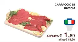 Coop CARPACCIO DI BOVINO offerta