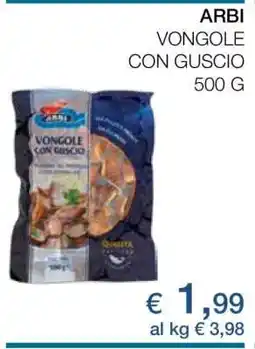 Coop ARBI VONGOLE CON GUSCIO 500 G offerta