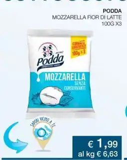 Coop PODDA MOZZARELLA FIOR DI LATTE 100G X3 offerta