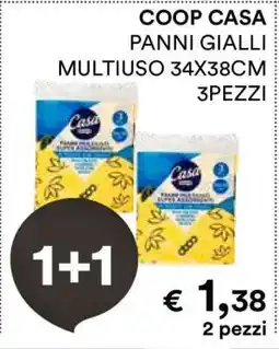 Coop COOP CASA PANNI GIALLI MULTIUSO 34X38CM 3PEZZI offerta
