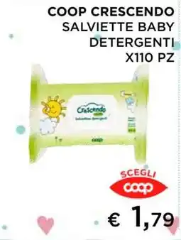 Coop COOP CRESCENDO SALVIETTE BABY DETERGENTI offerta