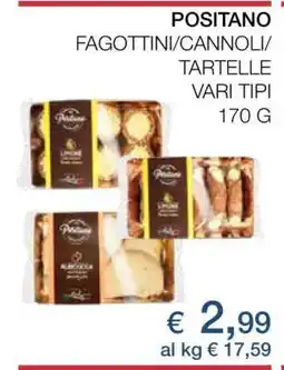 Coop POSITANO FAGOTTINI/CANNOLI/TARTELLE VARI TIPI offerta