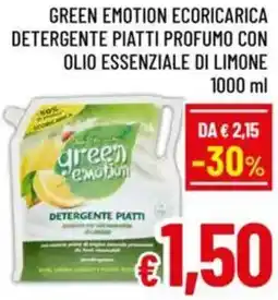 A&O Green emotion ecoricarica detergente piatti profumo con olio essenziale di limone offerta