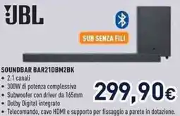Unieuro JBL SOUNDBAR BAR21DBM2BK offerta