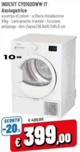 A&O INDESIT CYD102DWW IT Asciugatrice offerta