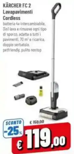 A&O KÄRCHER FC 2 Lavapavimenti Cordless offerta