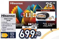 Unieuro HISENSE SMART TV QLED 75E7NQ offerta