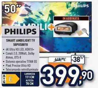 PHILIPS SMART AMBILIGHT TV 50PUS8010